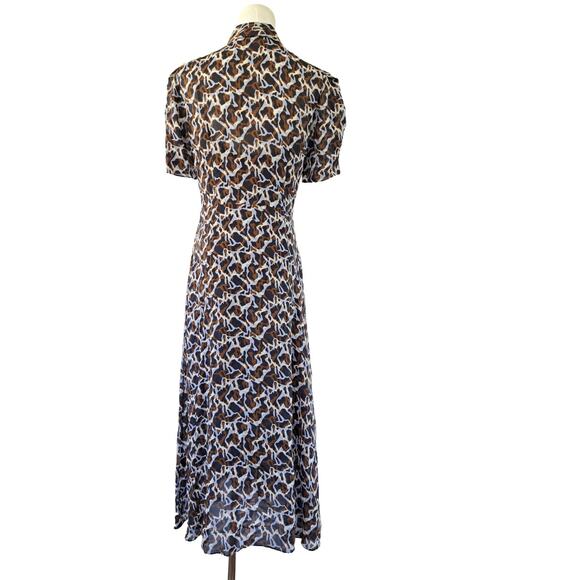 THEORY Jasper Silk Midi Shirt Dress Size 2 A-line Business Casual Short Sleeve - Picture 8 of 13